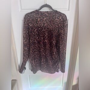 Maurices Brown Leopard Print Long Sleeve Top